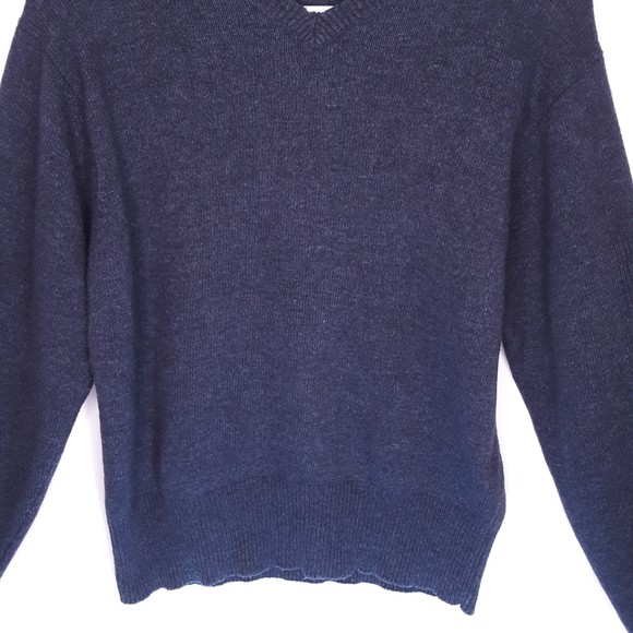 Ben Sherman V-Neck Sweater Lambswool Blend Heather Egyptian Blue Size Large - Picture 3 of 8